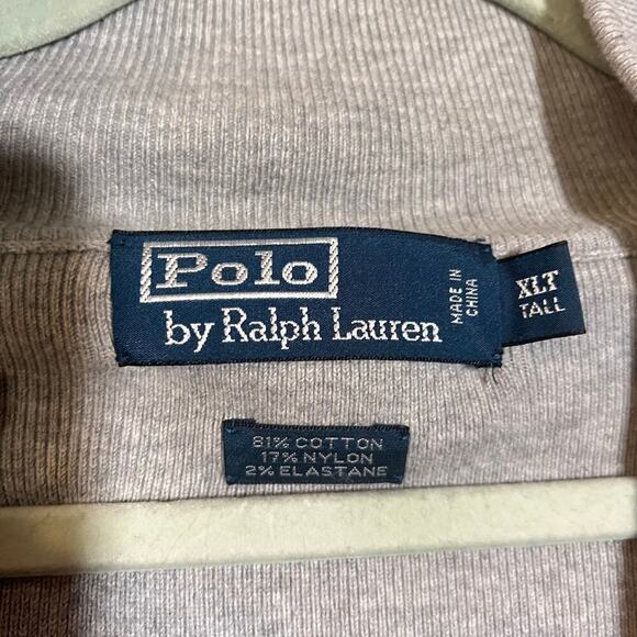 Vtg Polo Ralph Lauren Full Zip Sweater Size XLT Tall Bomber Reverse Weave RARE - Picture 4 of 11
